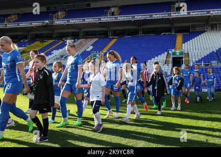 Birmingham, UK. 30th Oct, 2022. Mascots ahead of the FA Women's Championship match Birmingham City Women vs Sheffield United Women at St Andrews, Birmingham, United Kingdom, 30th October 2022 (Photo by Simon Bissett/News Images) Credit: News Images LTD/Alamy Live News Stock Photo