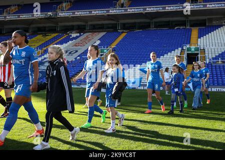 Birmingham, UK. 30th Oct, 2022. Mascots ahead of the FA Women's Championship match Birmingham City Women vs Sheffield United Women at St Andrews, Birmingham, United Kingdom, 30th October 2022 (Photo by Simon Bissett/News Images) Credit: News Images LTD/Alamy Live News Stock Photo