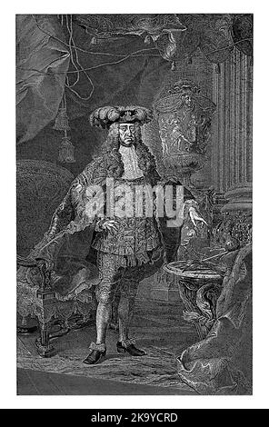 Full-length portrait of Emperor Charles VI, Andreas Schmutzer, Joseph Schmutzer, after Martin Mytens (II), 1710 - 1740 Stock Photo