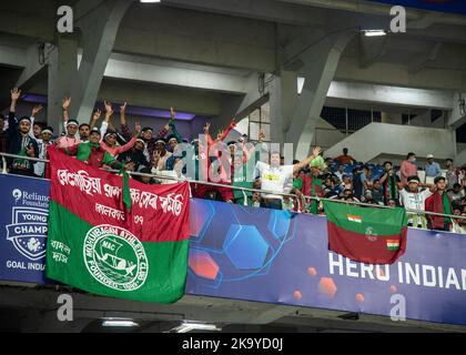 Kolkata, India. 29th Oct, 2022. ATKMB (Mohunbagan football club) and EBFC (East Bengal football club) the two arch rival super giants of Indian football meet in ISL 2022-23 at salt lake stadium, Kolkata (VYBK. Popularly known as Calcutta Derby; ATKMB wins it in style with 2-0 margin. The scorers are Hugo Boumous and Manbir Singh in the 2nd Half of the match. Different moments of the football match. (Photo by Amlan Biswas/Pacific Press) Credit: Pacific Press Media Production Corp./Alamy Live News Stock Photo