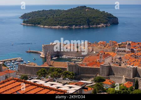 DUBROVNIK, CROATIA, EUROPE - Lokrum island near city of Dubrovnik on the Dalmation coast. Stock Photo