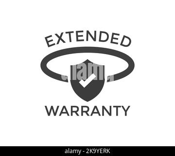 Extended warranty label or sticker, badge, stamp logo design. Certificate, Extended Warranty - policies that extend the warranty period vector design. Stock Vector