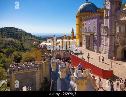 People in the Pena Palace, Sintra, Portugal Stock Photo