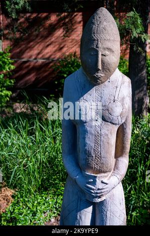 Gods idol statue. View of statue on the background of nature, close-up photo. Stock Photo