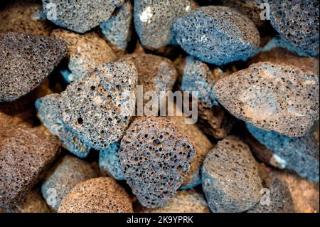 View of natural pumice stones, close-up photo. Stock Photo