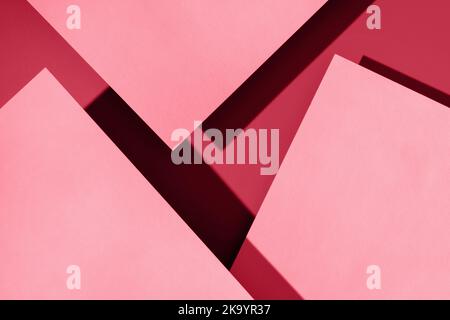 Paper for pastel overlap in vivid pink color for background, banner, presentation template. Creative trendy background design in natural colors. Background in 3d style. Stock Photo