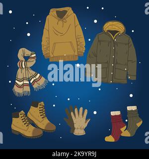 Free Vector  Hand drawn winter clothes and essentials