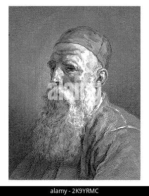 Bust of an old man with a beard, facing left, Francois Robert Ingouf. Stock Photo