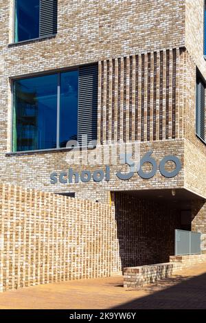 Exterior of School 360 primary school on Sugar House Island, London, UK Stock Photo