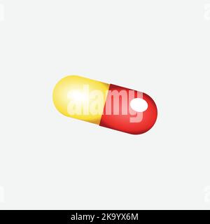 Capsule Icon, Flat Style. - Vector Stock Vector