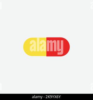 Capsule Icon, Flat Style. - Vector Stock Vector