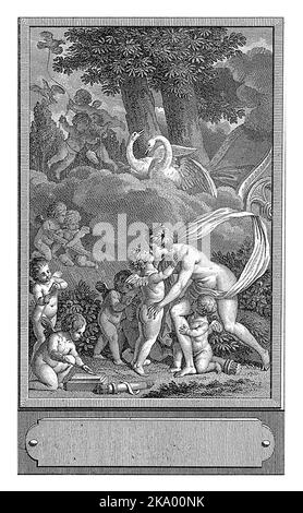 Venus and her retinue, Emmanuel Jean Nepomucene de Ghendt, after Clement Pierre Marillier, 1786 Venus is surrounded by several putti. Her triumphal ch Stock Photo