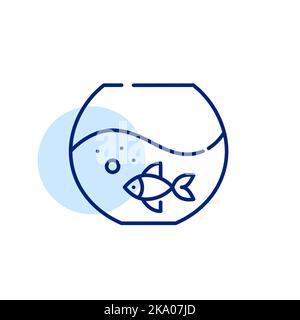 Pet fish in a tank. Pixel perfect, editable stroke icon Stock Vector ...