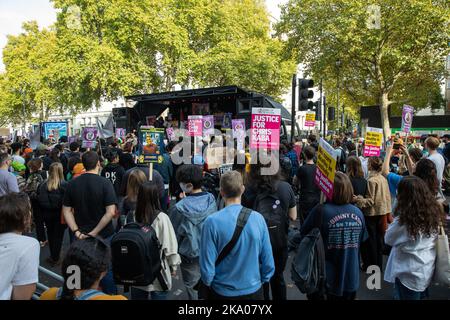 London, UK. 29th October, 2022. Representatives of the United Families & Friends Campaign (UFFC) hold a rally outside Downing Street following their annual procession in remembrance of family members and friends who died in police custody, in prison, in immigration detention or in secure psychiatric hospitals. Credit: Mark Kerrison/Alamy Live News Stock Photo
