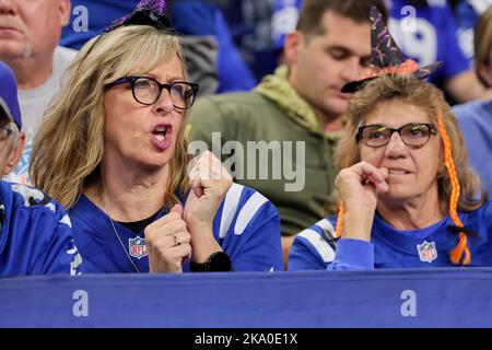 October 30, 2022: Washington Commanders quarterback Taylor Heinicke (4)  passes the ball during NFL game against the Indianapolis Colts in  Indianapolis, Indiana. John Mersits/CSM/Sipa USA.(Credit Image: © John  Mersits/Cal Sport Media/Sipa USA