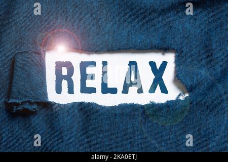 Writing displaying text Relax. Word for become less active more calm and happy do something that is enjoyable Man With A Pen Pointing On Digital Stock Photo