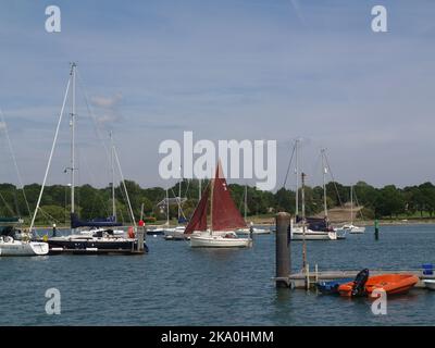 View of the Hamble River, Hamble-Le-rice, Hampshire, England, UK Stock Photo