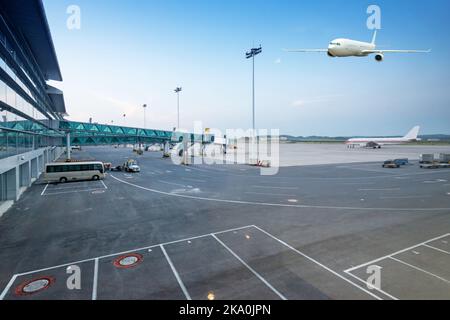 the scene of T3 airport building in beijing china.interior of the airport. Stock Photo