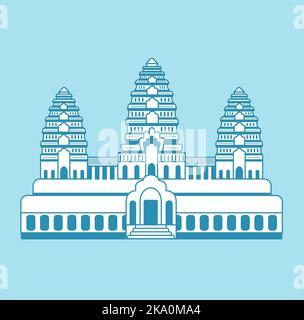 Angkor Wat - Cambodia | World famous buildings vector illustration Stock Vector