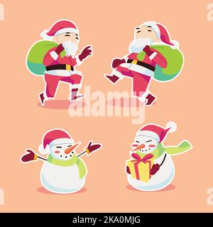 Snowman Santa Claus is a free flat design vector graphic. You can use this snowman image for birthdays, Christmas, Santa Claus, and other seasonal cel Stock Vector