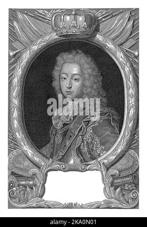 Portrait of Victor Amadeus II, Duke of Savoy, Pieter van Gunst, after Labbe Bourdin, 1675 - 1731 Victor Amadeus II, Duke of Savoy. Stock Photo