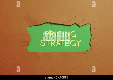 Conceptual display Pricing Strategy. Word for responsible for developing new industrial processes Stock Photo