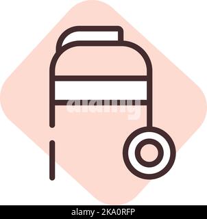 Walker aid, illustration or icon, vector on white background. Stock Vector