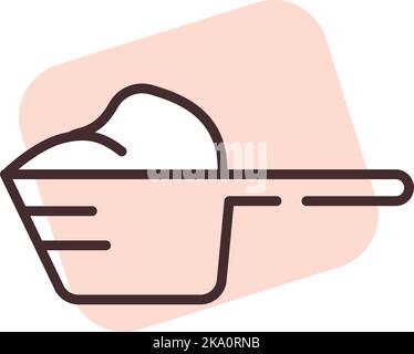 Allergy on sugar, illustration or icon, vector on white background. Stock Vector