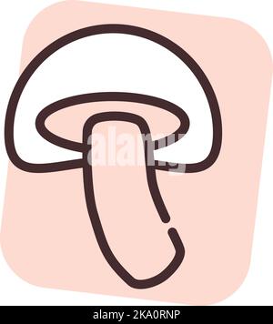 Mushroom allergy, illustration or icon, vector on white background. Stock Vector