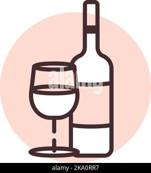 Allergy on alcohole, illustration or icon, vector on white background. Stock Vector