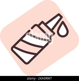 Mustard allergy, illustration or icon, vector on white background. Stock Vector