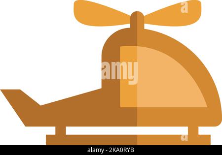 Army helicopter, illustration or icon, vector on white background. Stock Vector