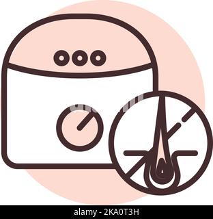 Beauty hair removal, illustration or icon, vector on white background. Stock Vector