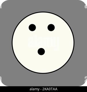 Bowling ball, illustration or icon, vector on white background. Stock Vector