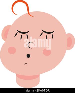 Baby mood sleeping, illustration or icon, vector on white background. Stock Vector