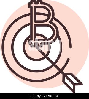 Blockchain target, illustration or icon, vector on white background. Stock Vector