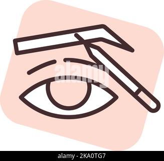 Beauty eyebrows, illustration or icon, vector on white background. Stock Vector