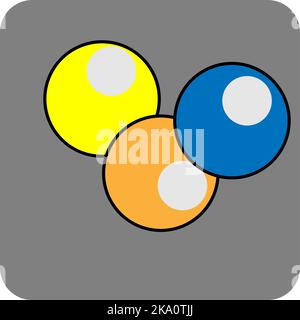Pool balls, illustration or icon, vector on white background. Stock Vector