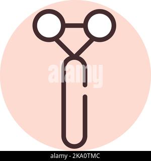 Beauty massage, illustration or icon, vector on white background. Stock Vector