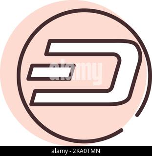 Blockchain dash, illustration or icon, vector on white background. Stock Vector