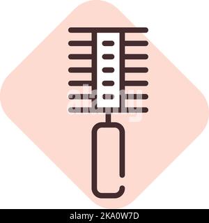 Beauty comb, illustration or icon, vector on white background. Stock Vector