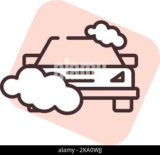 Car wash, illustration or icon, vector on white background. Stock Vector