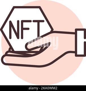 Blockchain order, illustration or icon, vector on white background. Stock Vector