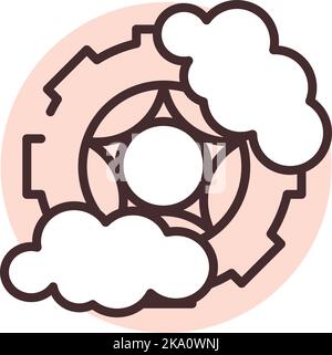 Car dusty wheel, illustration or icon, vector on white background. Stock Vector