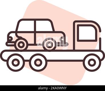 Car caravan, illustration or icon, vector on white background. Stock Vector