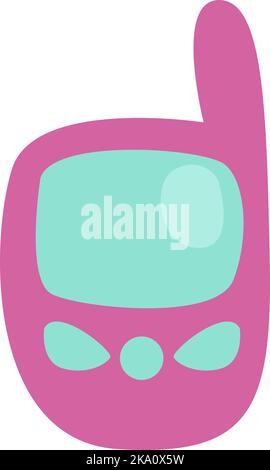 Childhood phone toy, illustration or icon, vector on white background. Stock Vector