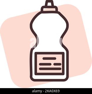 Cleaning dish soap , illustration or icon, vector on white background. Stock Vector