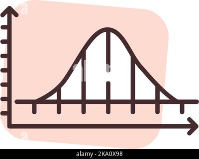 Chart line, illustration or icon, vector on white background. Stock Vector