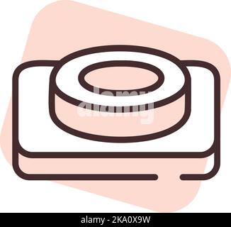 Cleaning soap bar , illustration or icon, vector on white background. Stock Vector