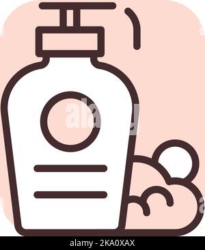 Cleaning liquid soap , illustration or icon, vector on white background. Stock Vector